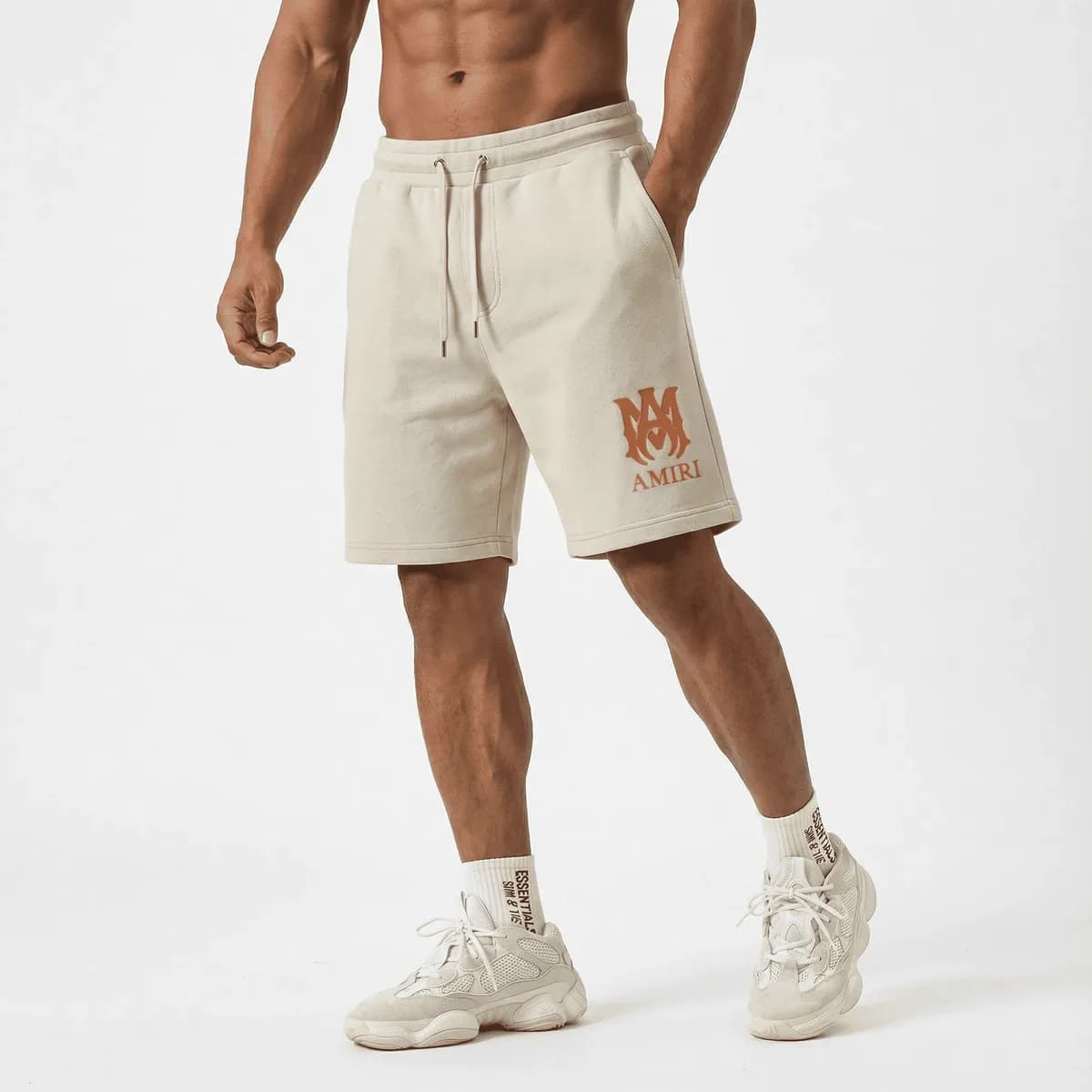 Bermuda AMIRI Crema — Algodón Hombre