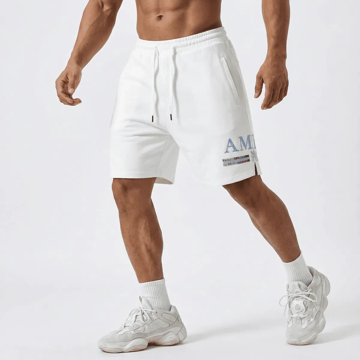Bermuda AMIRI Blanca — Algodón Hombre